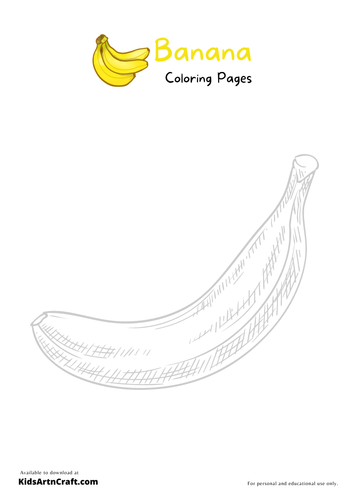 Banana Coloring Pages For Kids – Free Printables