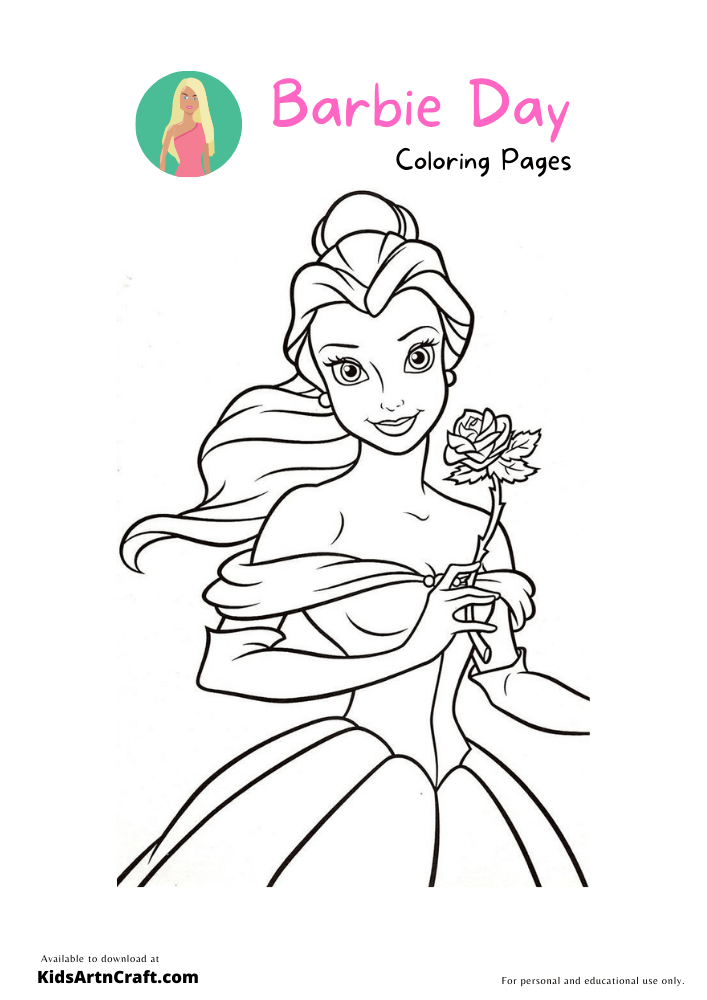 Barbie Day Coloring Pages For Kids – Free Printables