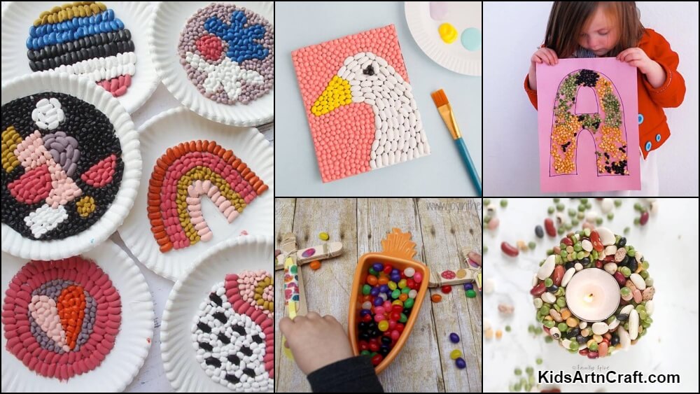 Easy Quarantine Crafts: Bean Mosaic Art for Kids