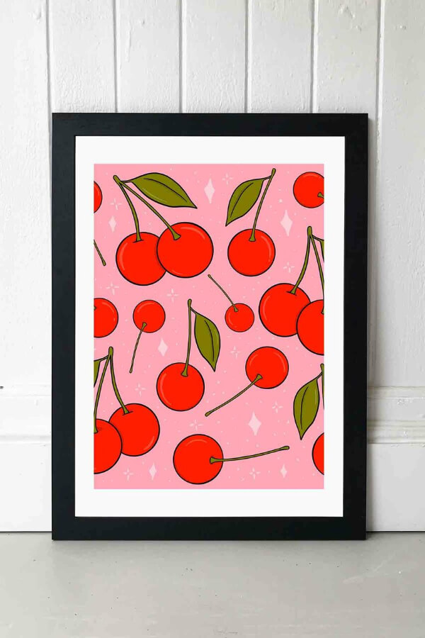 Cherry Paintings for Kids Beautiful Cherry Wall Print