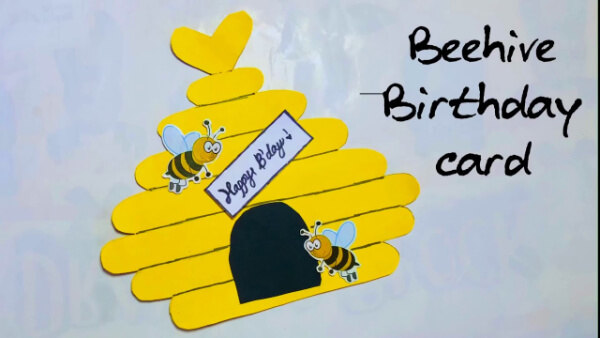 Beehive Shaped Birthday Card