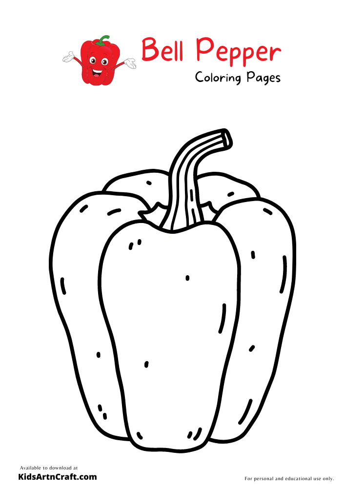 Bell Pepper Coloring Pages For Kids – Free Printables