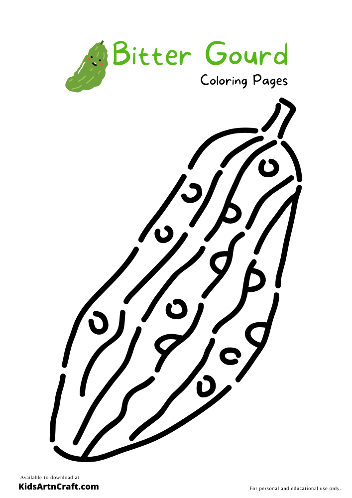Bitter Gourd Coloring Pages For Kids – Free Printables