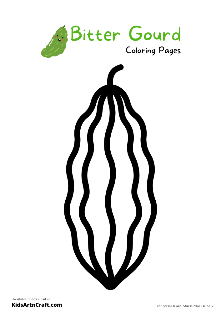 Bitter Gourd Coloring Pages For Kids – Free Printables