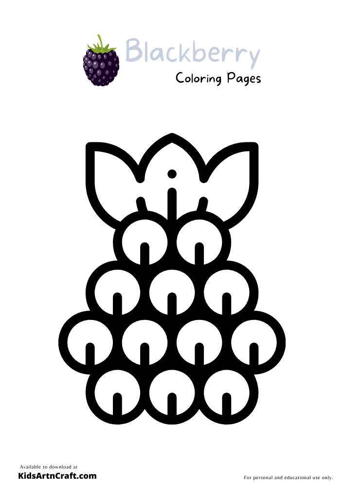 Blackberry Coloring Pages For Kids – Free Printables