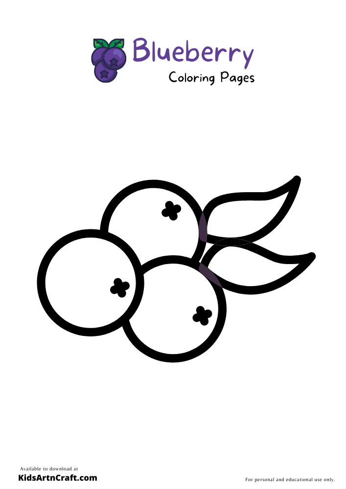 Blueberry Coloring Pages For Kids – Free Printables