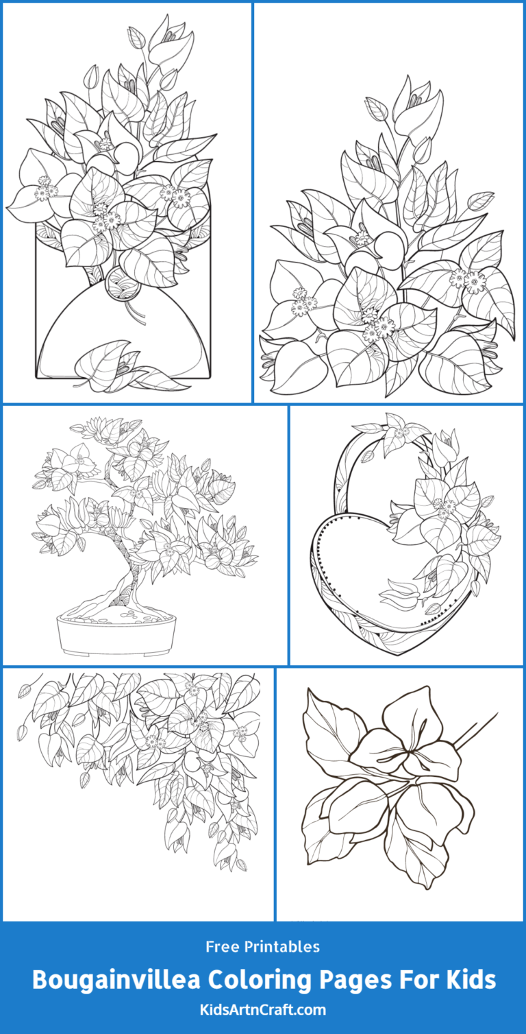 Bougainvillea Coloring Pages For Kids – Free Printables - Kids Art &amp; Craft