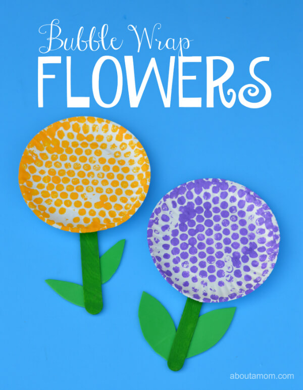 DIY Bubble Wrap Flower Craft For Preschoolers