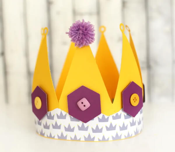 DIY Paper Crown Craft Ideas With Buttons