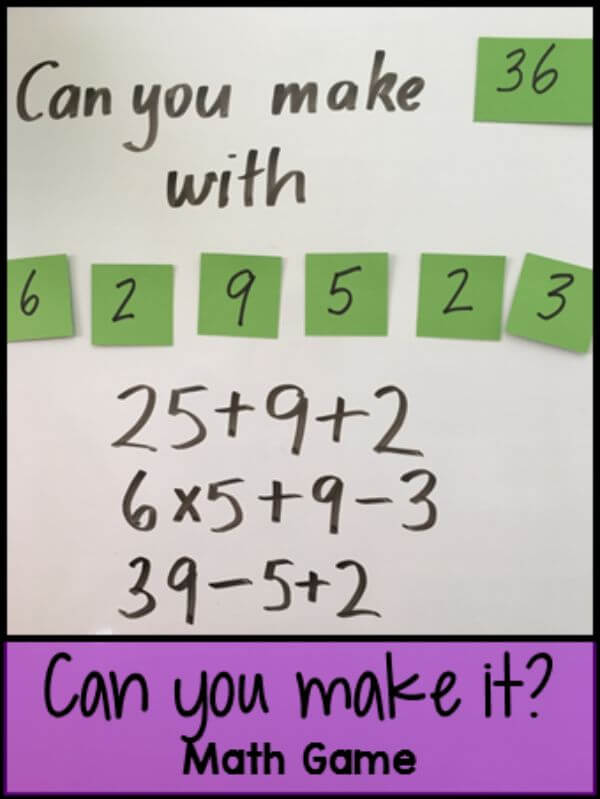 Can You Make It Math Game Activity
