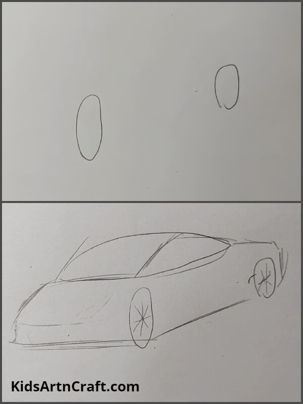 Realistic Car Sketching Step-by-Step Tutorial - Step 1