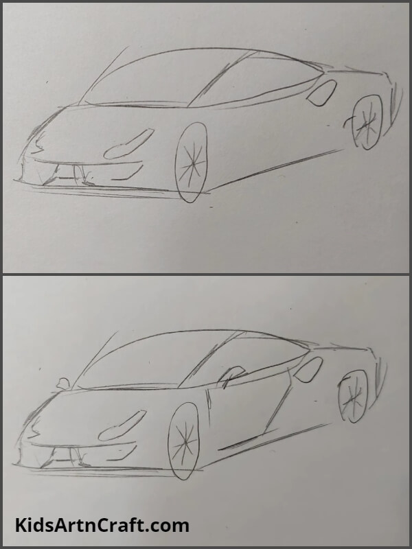 Realistic Car Sketching Step-by-Step Tutorial - Step 2