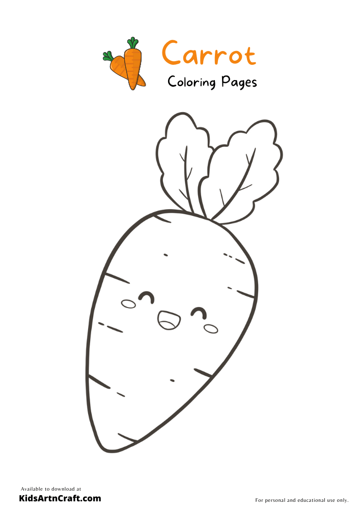 Carrots Coloring Pages For Kids – Free Printables