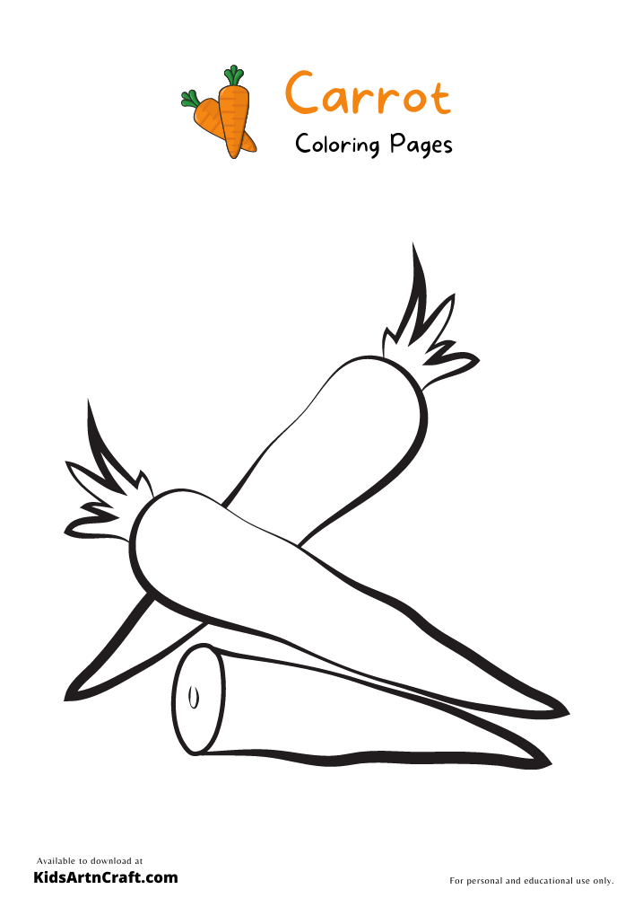 Carrots Coloring Pages For Kids – Free Printables