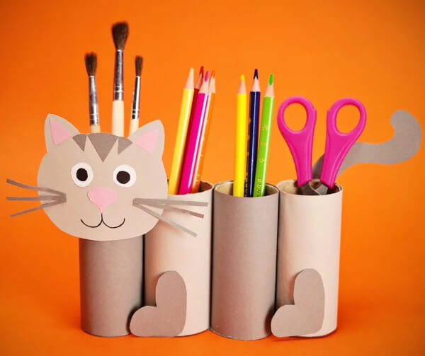 Cat Pencil Holder Craft Ideas For Kids