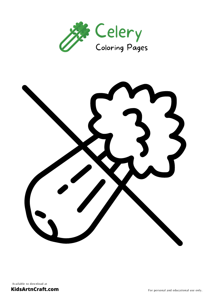 Celery Coloring Pages For Kids – Free Printables