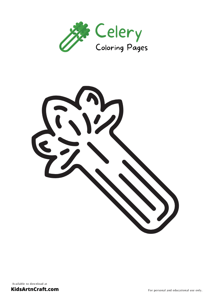 Celery Coloring Pages For Kids – Free Printables