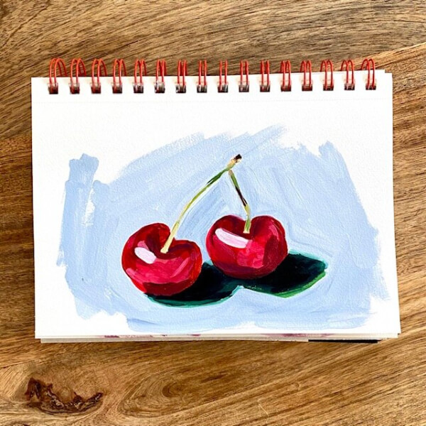 Cherry Acrylic Painting
