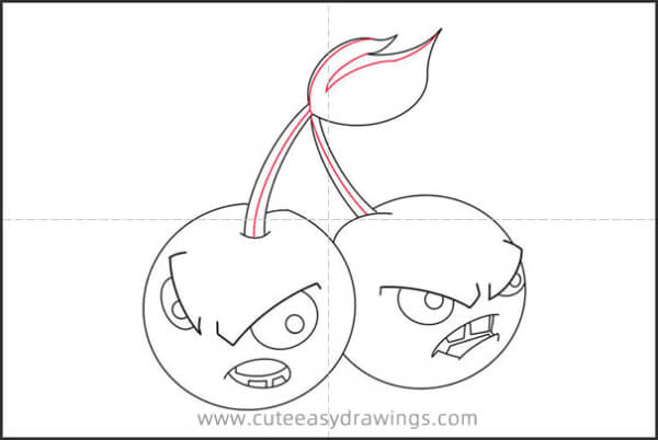 Cherry Bomb Drawing Step By Step Tutorial Cherry Drawing & Sketch for Kids