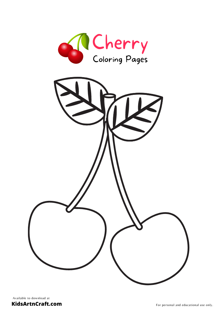 Cherry Coloring Pages For Kids – Free Printables