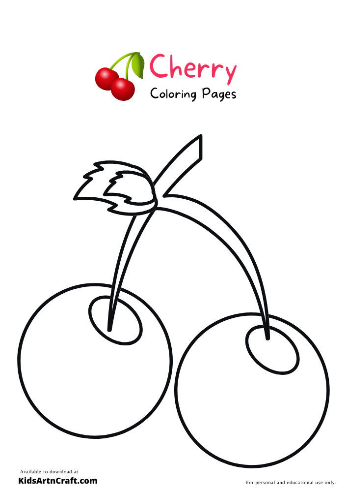 Cherry Coloring Pages For Kids – Free Printables