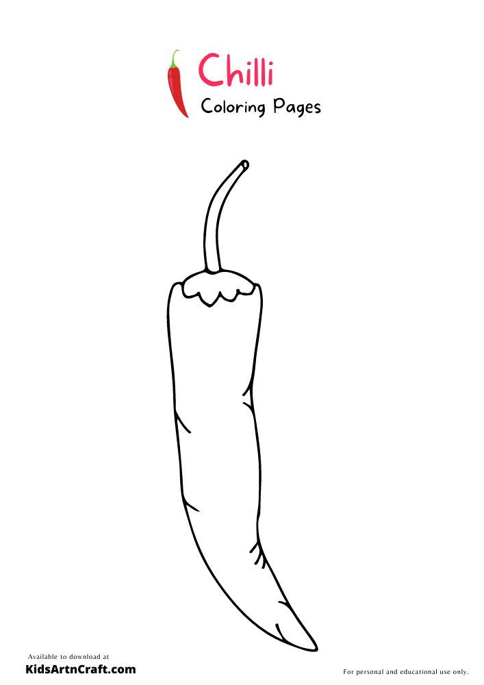 Chilli Coloring Pages For Kids – Free Printables