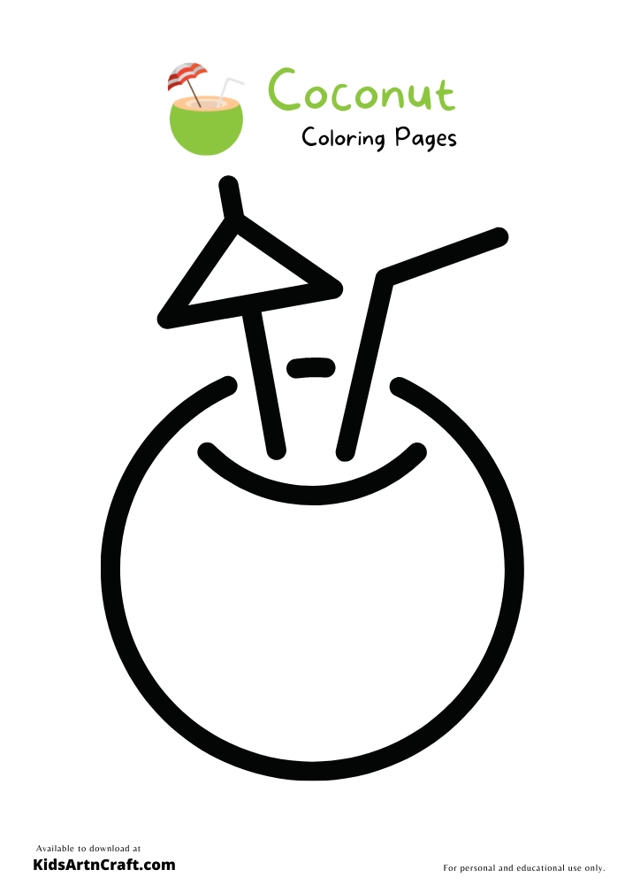 Coconut Coloring Pages For Kids – Free Printables