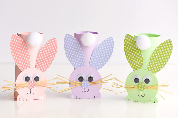 Color Paper Roll Bunnies Craft