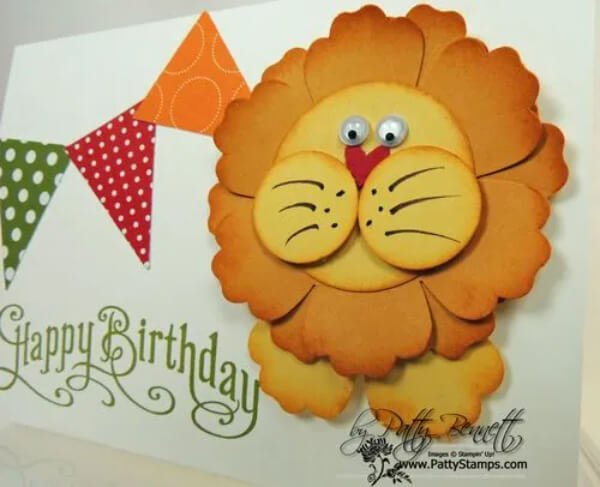 Colorful Lion Birthday Card Ideas For Preschool