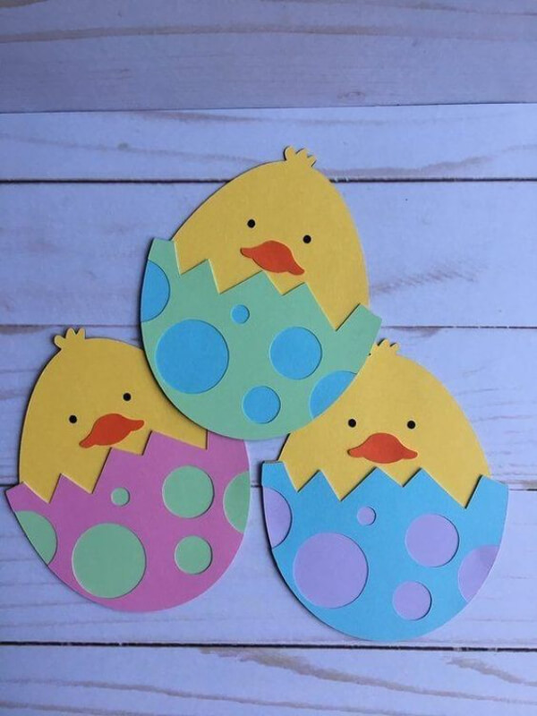 Chick Craft Ideas for Kids Colorful Easter Egg Craft For Kids