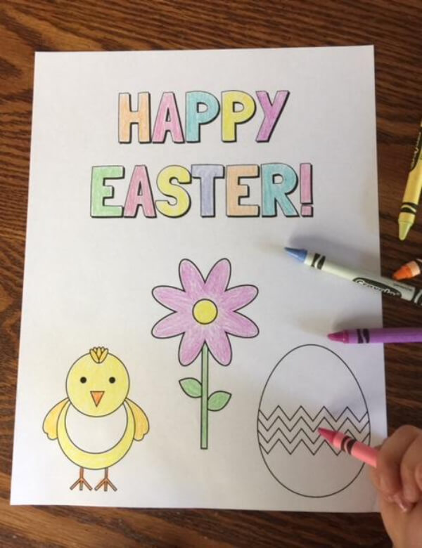 Cool Happy Easter Coloring Page