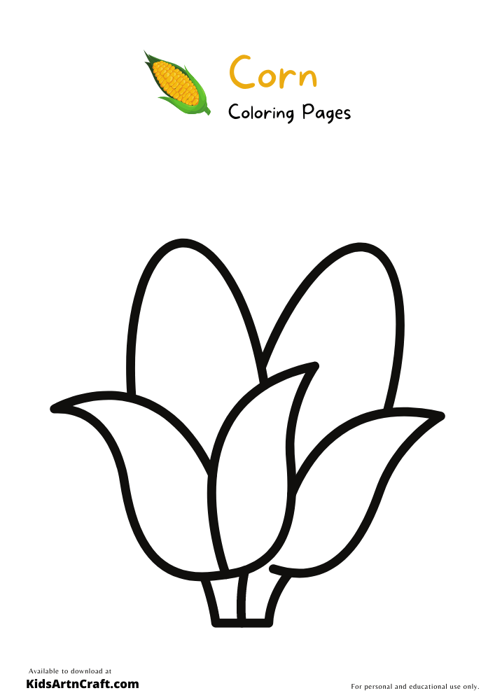 Corn Coloring Pages For Kids – Free Printables