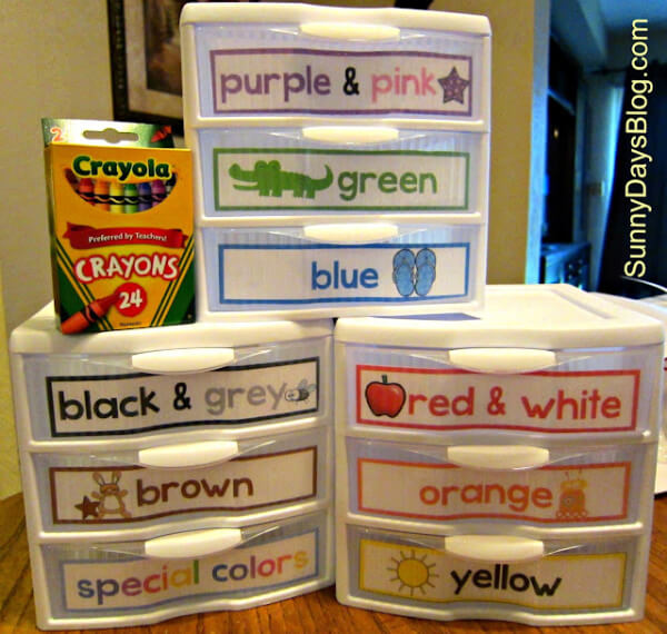 Crayons And Labels For Classroom Decor Classroom Organization Ideas For Kindergarten