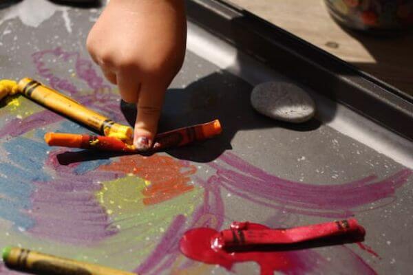 Outdoor Art Activities With Melted Crayons
