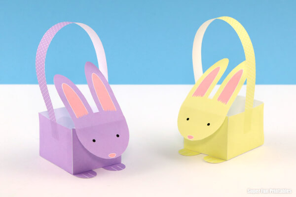 Bunny Paper Craft Ideas For Kids Creative Bunny Baskets Paper Craft