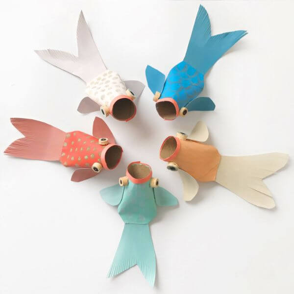 Creative Paper Tube Fish Craft For Kids