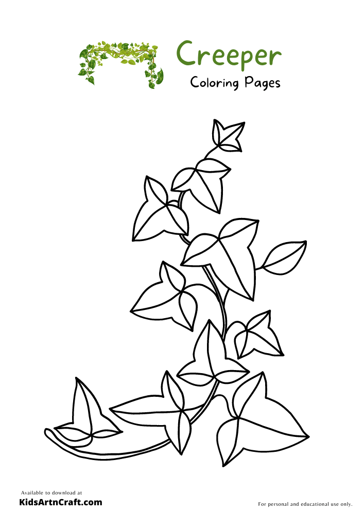 Creeper Flowers Coloring Pages For Kids – Free Printables