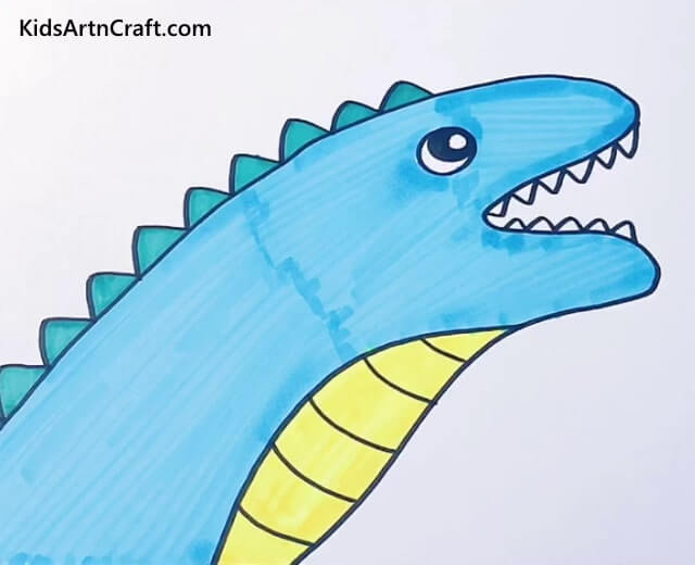 Very Creative And Easy Hand Drawing Activity For Kids Blue Reptile