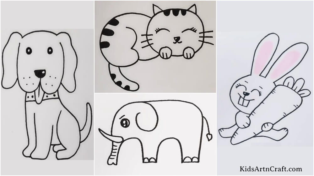Easy Animal Drawings for 3-Year-Old Kids - Kids Art & Craft