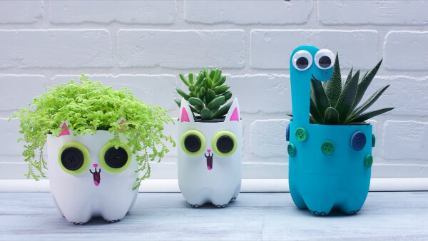 Cute Animal Planters with Plastic Bottle Cute Animal Planter Ideas With plastic Bottle