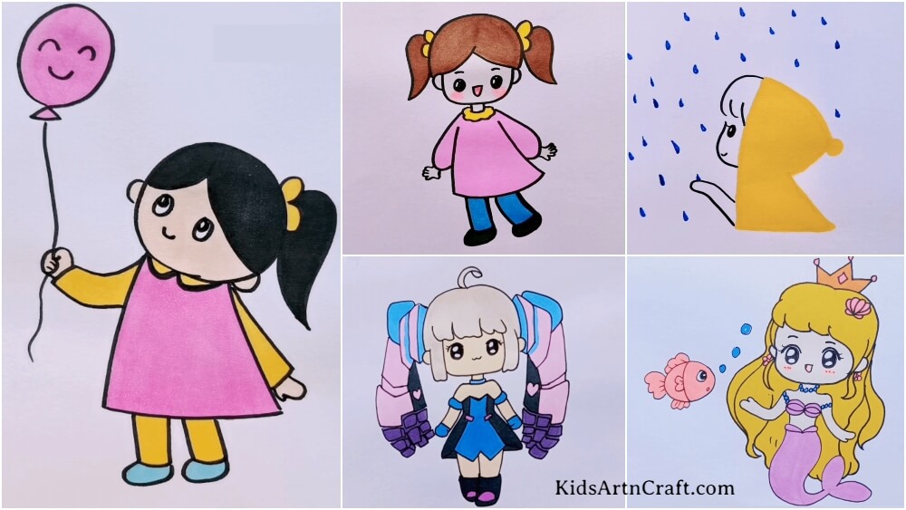 Cute Girl Drawings to Make at Home - Kids Art & Craft