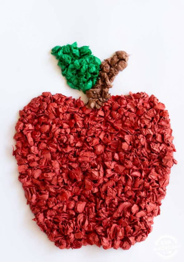 Cute Tissue paper Apple Craft For Preschoolers Apple Crafts & Activities for Kids