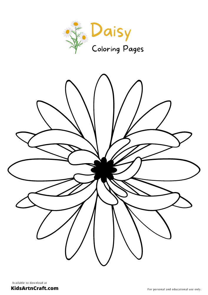 Daisy Coloring Pages For Kids – Free Printables