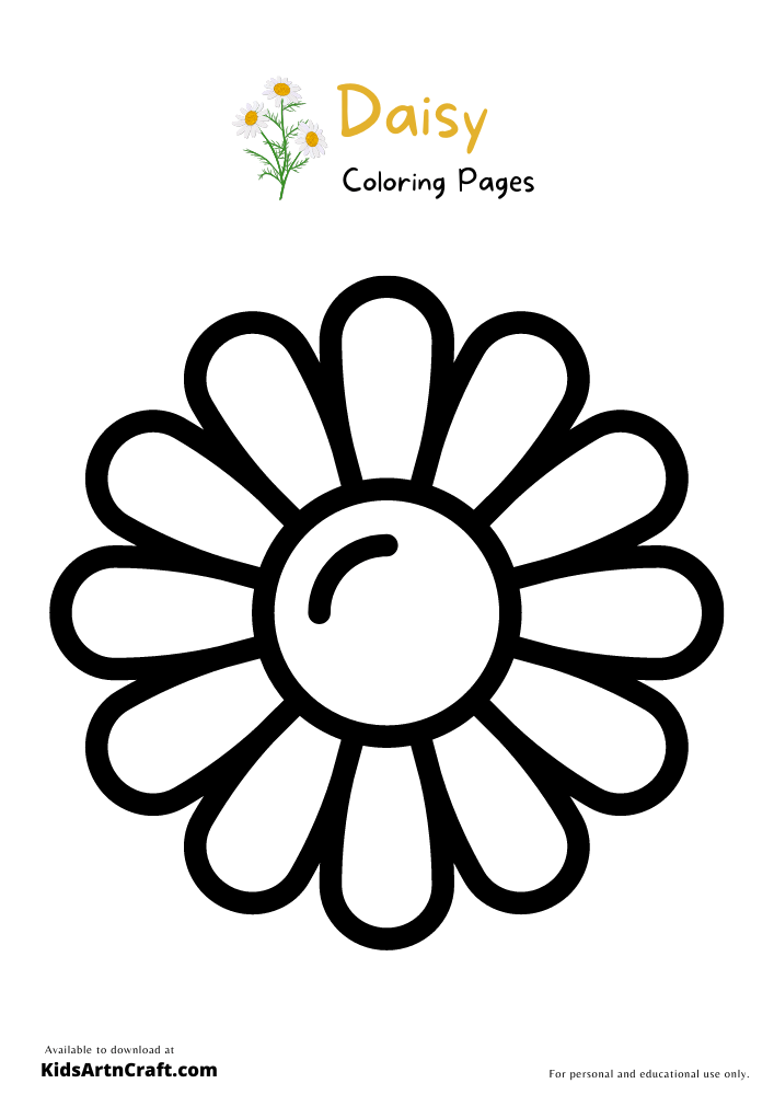 Daisy Coloring Pages For Kids – Free Printables