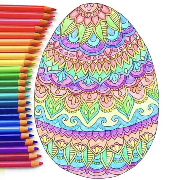 Easter Coloring Pages For Kids Detailed Easter Egg Coloring Page