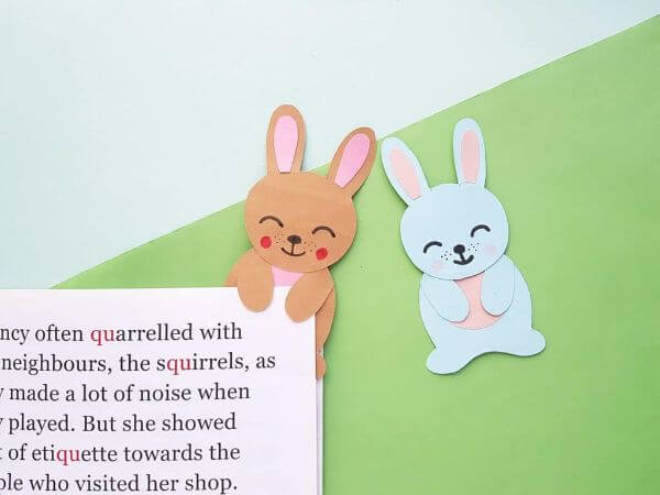 DIY Bunny Bookmark Craft Idea With Paper