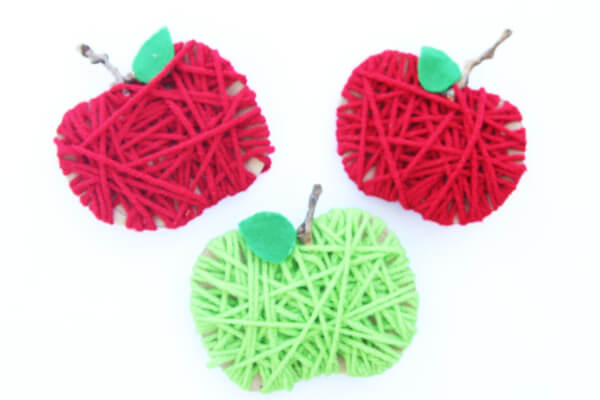 DIY Cardboard Yarn Apple Craft Apple Crafts & Activities for Kids