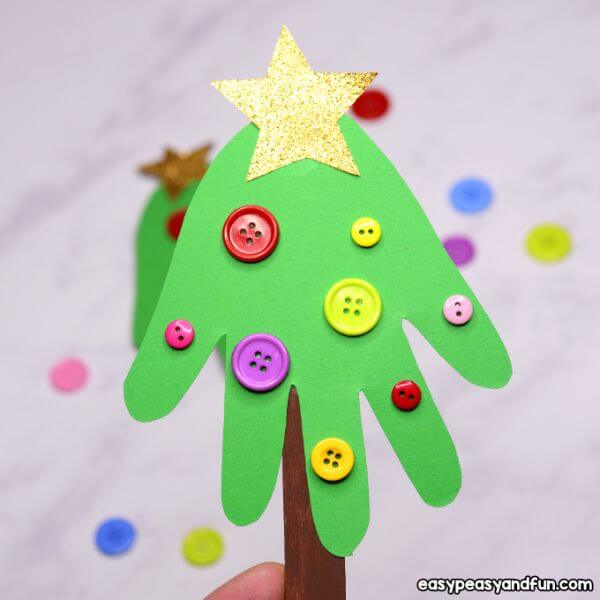 Adorable Handprint Christmas Tree Craft Idea For Toddlers