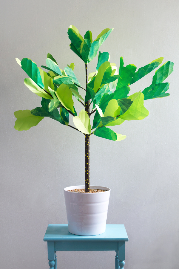 DIY Paper Fiddle Leaf Fig Tree Craft