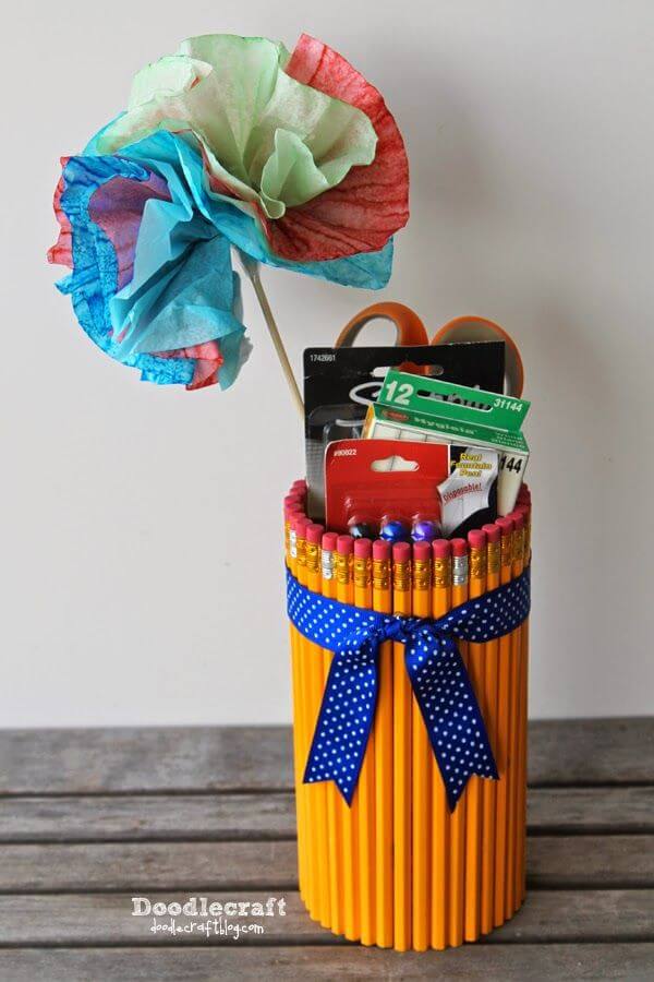 School Supplies Pencil Vase Gift Idea For Teachers